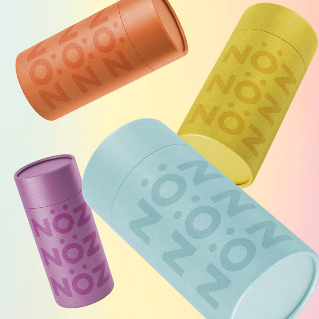 colorful Noz spf sunscreen that is environmentally friendly and safe to use. 